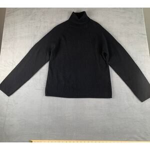 Gene Meyer Black Cashmere Turtle Neck Quiet Luxury Sweater Size M